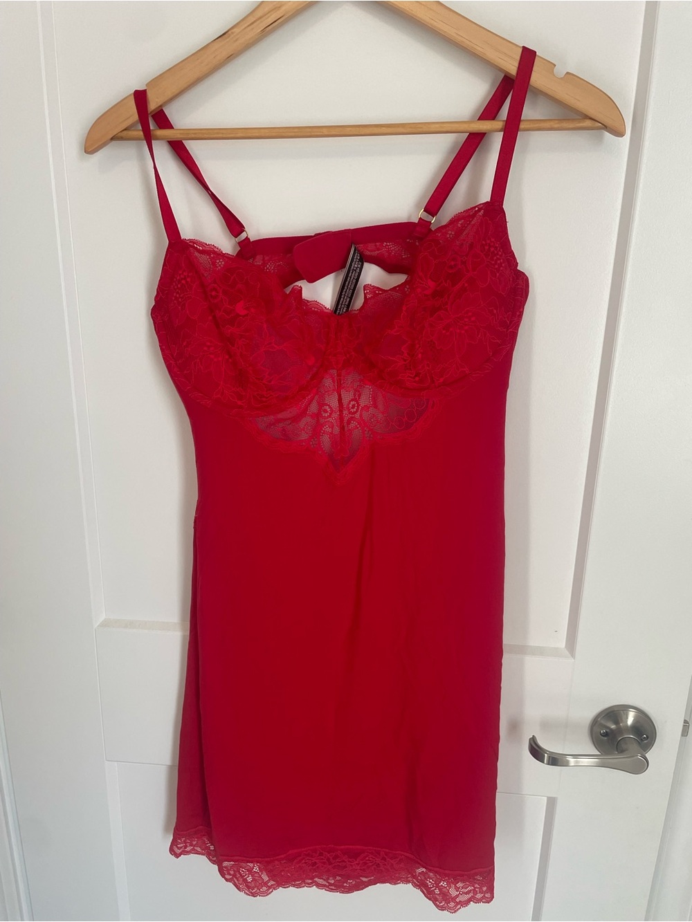 Victoria's Secret Scarlet Red Lace-Detail Slip